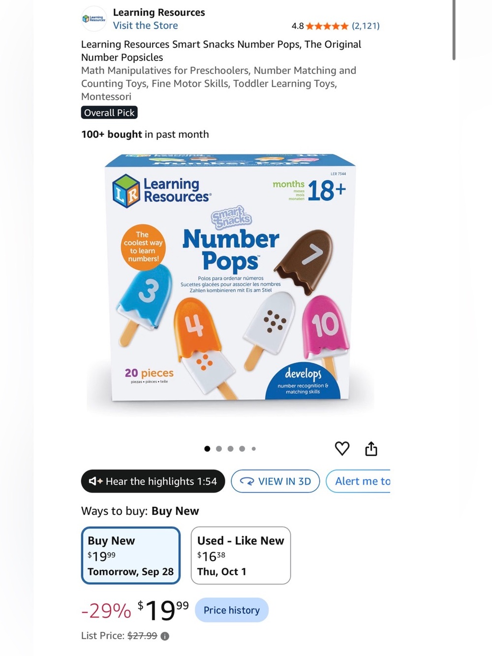 Numberblocks MathLink Cubes Activity/Learning Resources Popsicle Count/4 Bananas - Picture 5 of 16